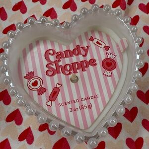 ❤️ Valentines Day Glass Heart Candle CANDY SHOPPE ❤️NWT Bullseye's Playground